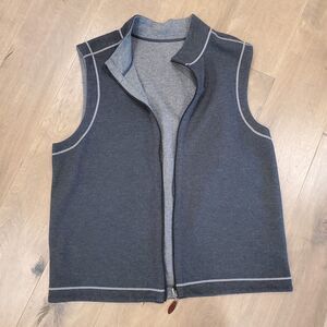 Wilkens Bros Mens Vest L Reversible Lightweight Full Zip Heathered Gray